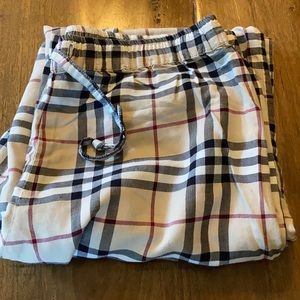Burberry pajama pants.
